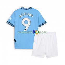 Camisola 1º Equipamento Manchester City Erling Haaland 9 2024-2025 Manga Curta ,Criança