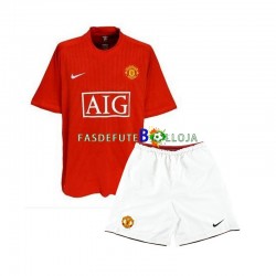 Camisola 1º Equipamento Manchester United 2007 Manga Curta Retro ,Criança