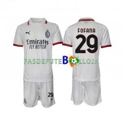 Camisola 2º Equipamento AC Milan Fofana 29 2024-2025 Manga Curta ,Criança