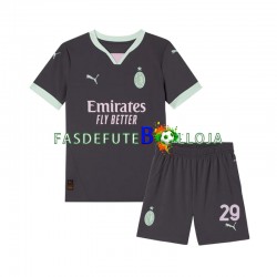 Camisola 3º Equipamento AC Milan Fofana 29 2024-2025 Manga Curta ,Criança