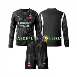 Camisola Guarda-redes 1º Equipamento AC Milan Preto 2024-2025 Manga Comprida ,Criança