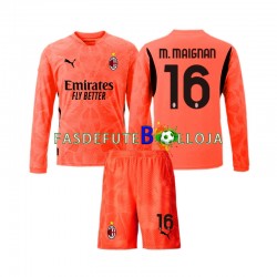 Camisola Guarda-redes 4º Equipamento AC Milan Mike Maignan 16 2024-2025 Manga Comprida ,Criança