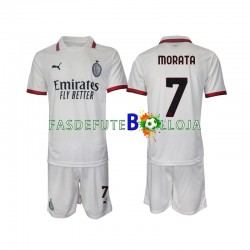 Camisola 2º Equipamento AC Milan Morata 7 2024-2025 Manga Curta ,Criança
