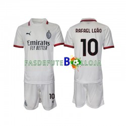 Camisola 2º Equipamento AC Milan Rafael Leao 10 2024-2025 Manga Curta ,Criança