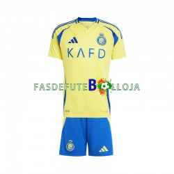 Camisola 1º Equipamento Al Nassr 2024-2025 Manga Curta ,Criança