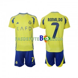 Camisola 1º Equipamento Al Nassr Cristiano Ronaldo 7 2024-2025 Manga Curta ,Criança