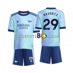 Camisola 3º Equipamento Arsenal Havertz 29 2024-2025 Manga Curta ,Criança