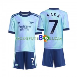 Camisola 3º Equipamento Arsenal Saka 7 2024-2025 Manga Curta ,Criança