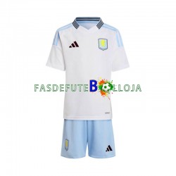 Camisola 2º Equipamento Aston Villa 2024-2025 Manga Curta ,Criança