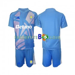 Camisola Guarda-redes 3º Equipamento Aston Villa Azul 2024-2025 Manga Curta ,Criança