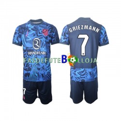 Camisola 3º Equipamento Atlético Madrid Griezmann 7 2024-2025 Manga Curta ,Criança