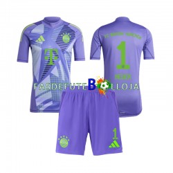 Camisola Guarda-redes 2º Equipamento Bayern de Munique Neuer 1 2024-2025 Manga Curta ,Criança