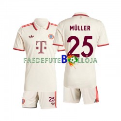 Camisola 3º Equipamento Bayern de Munique Muller 25 2024-2025 Manga Curta ,Criança
