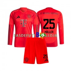 Camisola 1º Equipamento Bayern de Munique Thomas Muller 25 2024-2025 Manga Comprida ,Criança