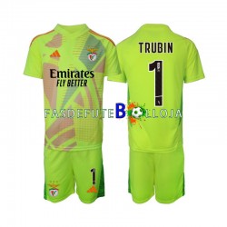 Camisola Guarda-redes 1º Equipamento Benfica Anatolij Trubin 1 2024-2025 Manga Curta ,Criança