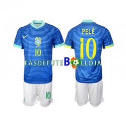 Camisola 2º Equipamento Seleção Brasileira PELE 10 2024 Manga Curta ,Criança
