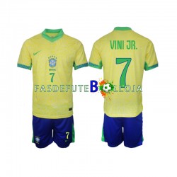Camisola 1º Equipamento Seleção Brasileira VINI JR 7 2024 Manga Curta ,Criança