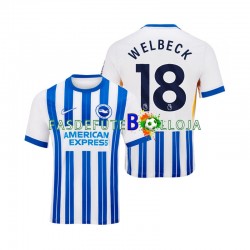 Camisola 1º Equipamento Brighton Hove Albion WELBECK 18 2024-2025 Manga Curta ,Homem