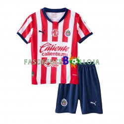 Camisola 1º Equipamento Deportivo Guadalajara 2024-2025 Manga Curta ,Criança