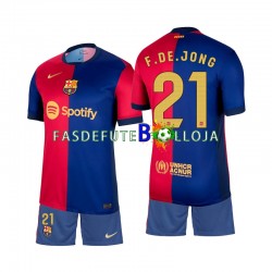 Camisola 1º Equipamento FC Barcelona Frenkie de Jong 21 2024-2025 Manga Curta ,Criança