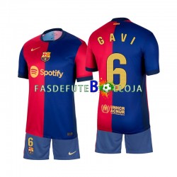 Camisola 1º Equipamento FC Barcelona Gavi 6 2024-2025 Manga Curta ,Criança