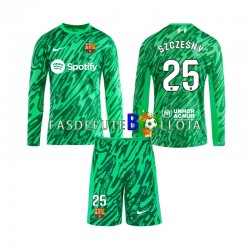 Camisola Guarda-redes 1º Equipamento FC Barcelona Wojciech Szczesny 25 2024-2025 Manga Comprida ,Criança