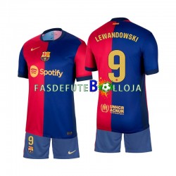 Camisola 1º Equipamento FC Barcelona Lewandowski 9 2024-2025 Manga Curta ,Criança