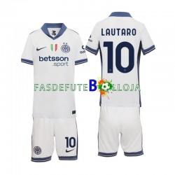 Camisola 2º Equipamento Inter de Milão Lautaro 10 2024-2025 Manga Curta ,Criança