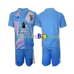 Camisola Guarda-redes 1º Equipamento Juventus Azul 2024-2025 Manga Curta ,Criança