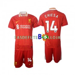 Camisola 1º Equipamento Liverpool Chiesa 14 2024-2025 Manga Curta ,Criança