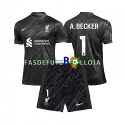 Camisola Guarda-redes 1º Equipamento Liverpool Alisson Becker 1 2024-2025 Manga Curta ,Criança