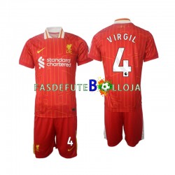 Camisola 1º Equipamento Liverpool Virgil 4 2024-2025 Manga Curta ,Criança