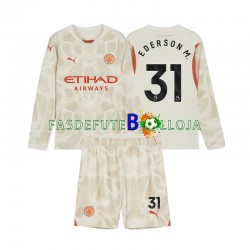 Camisola Guarda-redes 3º Equipamento Manchester City Ederson Moraes 31 2024-2025 Manga Comprida ,Criança
