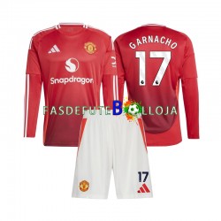 Camisola 1º Equipamento Manchester United Alejandro Garnacho 17 2024-2025 Manga Comprida ,Criança