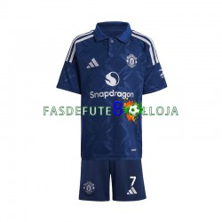 Camisola 2º Equipamento Manchester United Beckham 7 2024-2025 Manga Curta ,Criança