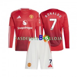 Camisola 1º Equipamento Manchester United Cristiano Ronaldo 7 2024-2025 Manga Comprida ,Criança