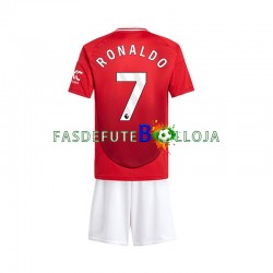 Camisola 1º Equipamento Manchester United Cristiano Ronaldo 7 2024-2025 Manga Curta ,Criança