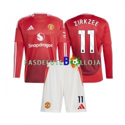 Camisola 1º Equipamento Manchester United Joshua Zirkzee 11 2024-2025 Manga Comprida ,Criança