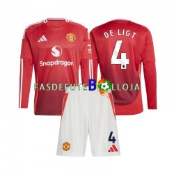 Camisola 1º Equipamento Manchester United Matthijs de Ligt 4 2024-2025 Manga Comprida ,Criança