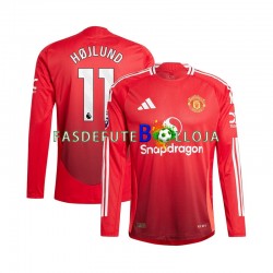 Camisola 1º Equipamento Manchester United Rasmus Hojlund 11 2024-2025 Manga Comprida ,Homem