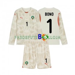 Camisola Guarda-redes 2º Equipamento Seleção Marroquina Yassine Bounou 1 2024 Manga Comprida ,Criança