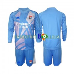 Camisola Guarda-redes 3º Equipamento Olympique Lyonnais Azul 2024-2025 Manga Comprida ,Criança