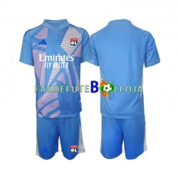 Camisola Guarda-redes 3º Equipamento Olympique Lyonnais Azul 2024-2025 Manga Curta ,Criança