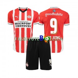 Camisola 1º Equipamento PSV Eindhoven DE JONG 9 2024-2025 Manga Curta ,Criança