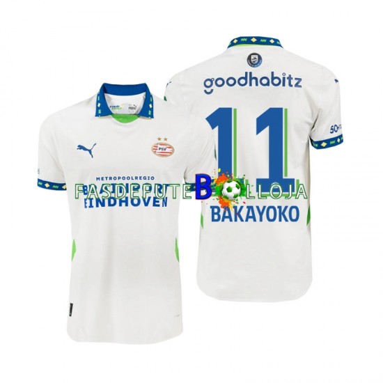 Camisola 2º Equipamento PSV Eindhoven Johan Bakayoko 11 2024-2025 Manga Curta ,Homem Camisola 2º Equipamento PSV Eindhoven Johan Bakayoko 11 2024-2025 Manga Curta ,Homem