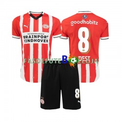 Camisola 1º Equipamento PSV Eindhoven Sergino Dest 8 2024-2025 Manga Curta ,Criança