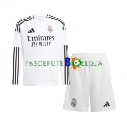 Camisola 1º Equipamento Real Madrid 2024-2025 Manga Comprida ,Criança