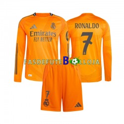 Camisola 2º Equipamento Real Madrid Cristiano Ronaldo 7 2024-2025 Manga Comprida ,Criança