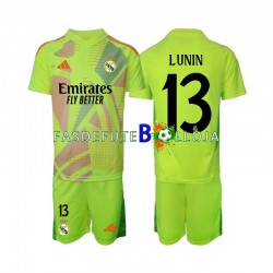 Camisola Guarda-redes 4º Equipamento Real Madrid Lunin 13 2024-2025 Manga Curta ,Criança