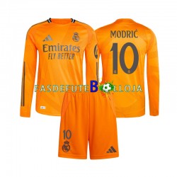 Camisola 2º Equipamento Real Madrid Modrić Luka 10 2024-2025 Manga Comprida ,Criança